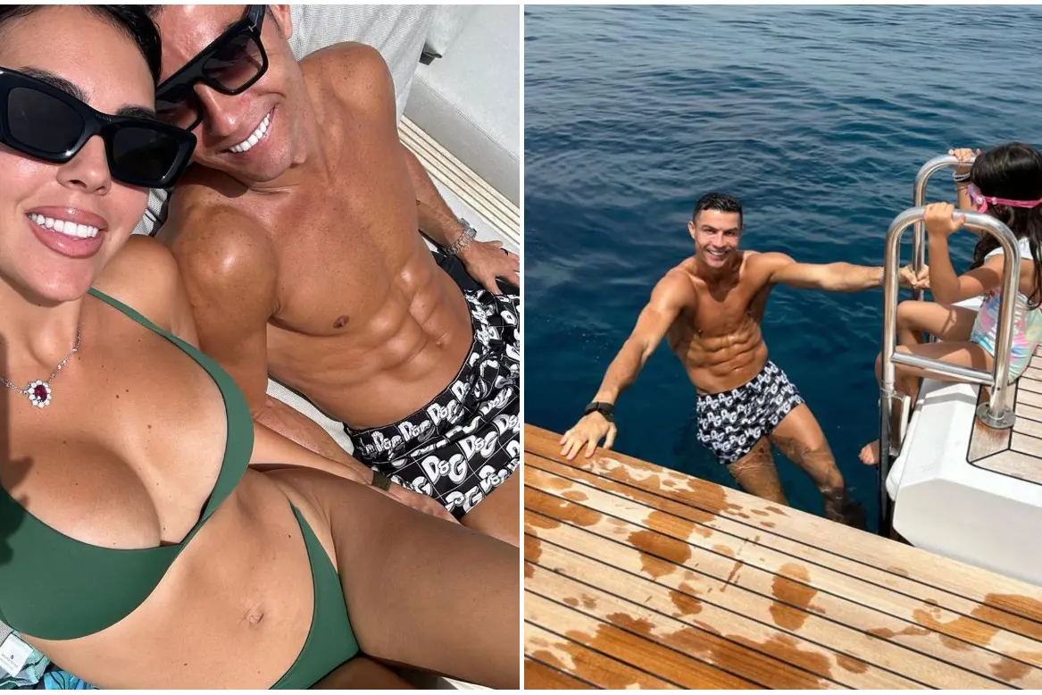 Ronaldo in Sardegna con Georgina Rodriguez (foto Instagram)