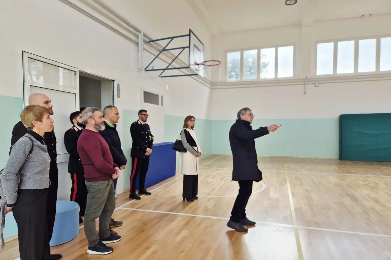 Un momento dell'inaugurazione della palestra