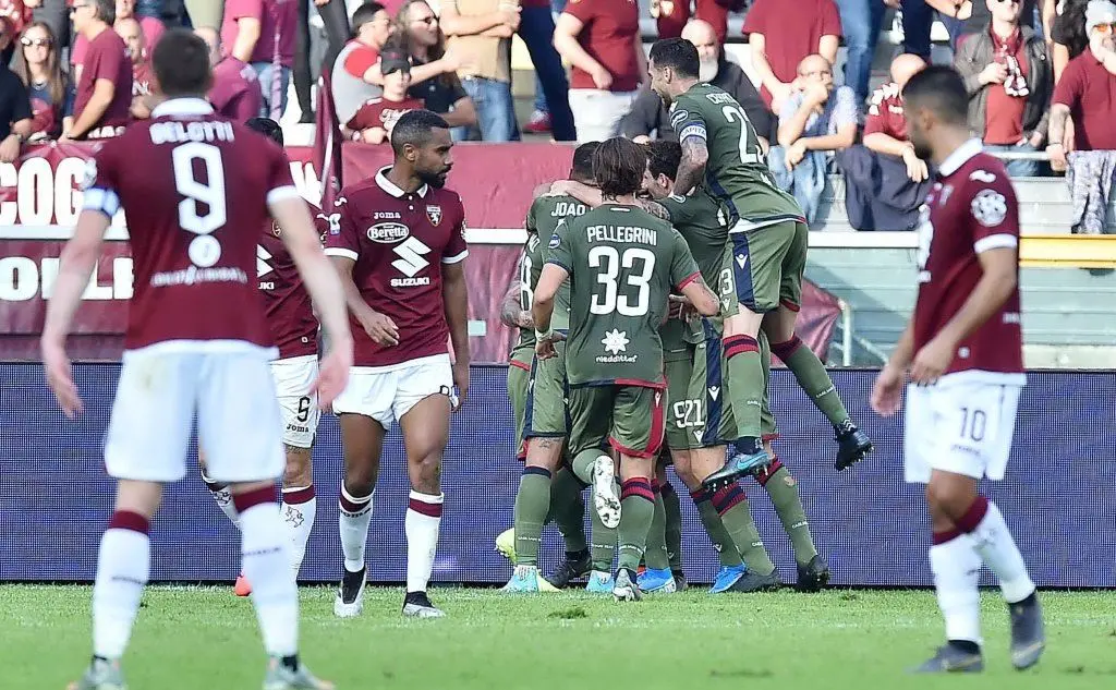 La gioia sarda dopo il gol (Ansa)