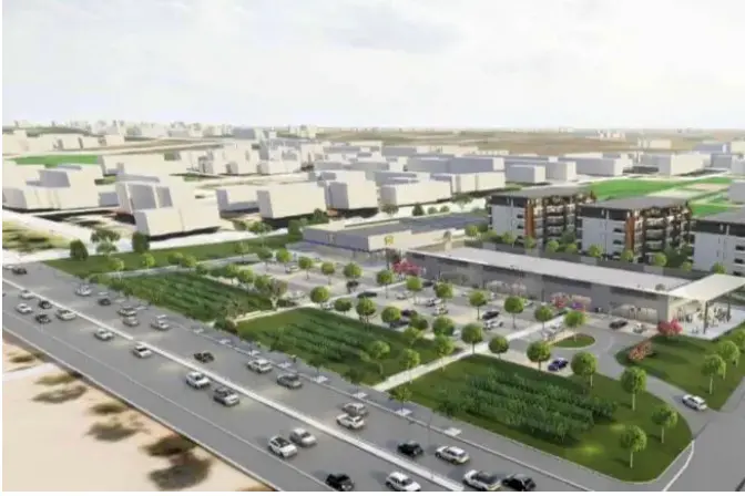 Il render della nuova area commerciale a Porto Torres (foto concessa)