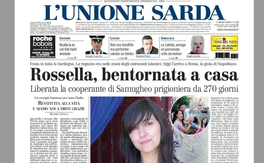 La notizia su L'Unione Sarda