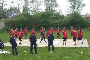 Seduta di allenamento mattutina per il Cagliari, a Trieste