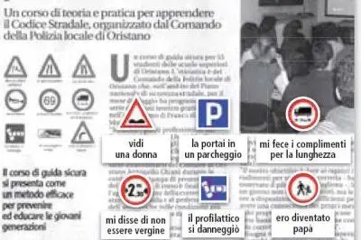 Le didascalie incriminate