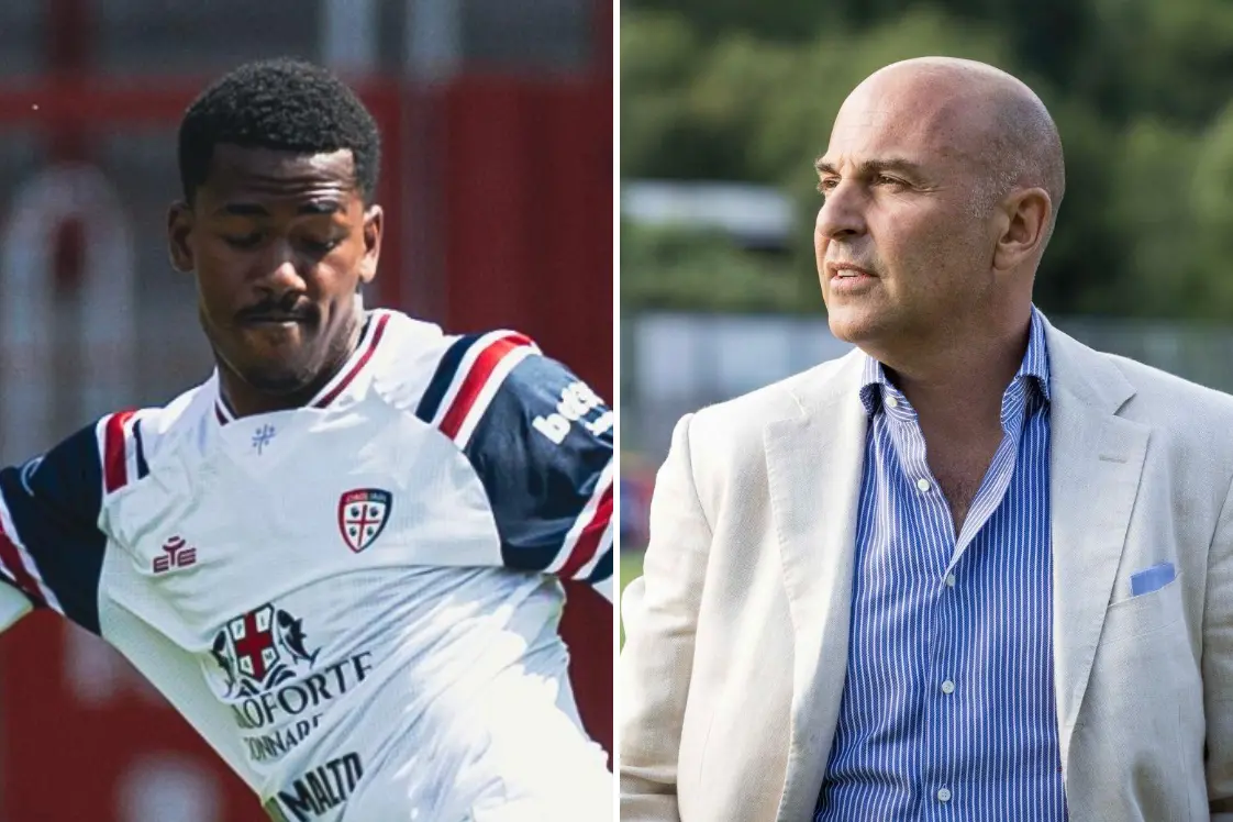 L'attaccante del Cagliari Yael Trepy e il presidente Tommaso Giulini (foto Valerio Spano)