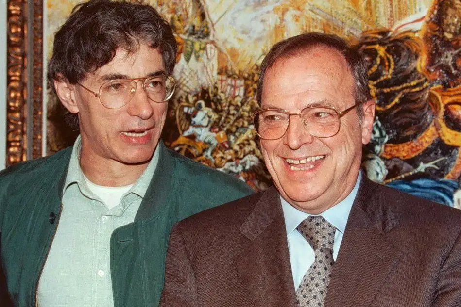 Marco Formentini con Umberto Bossi (foto Ansa)