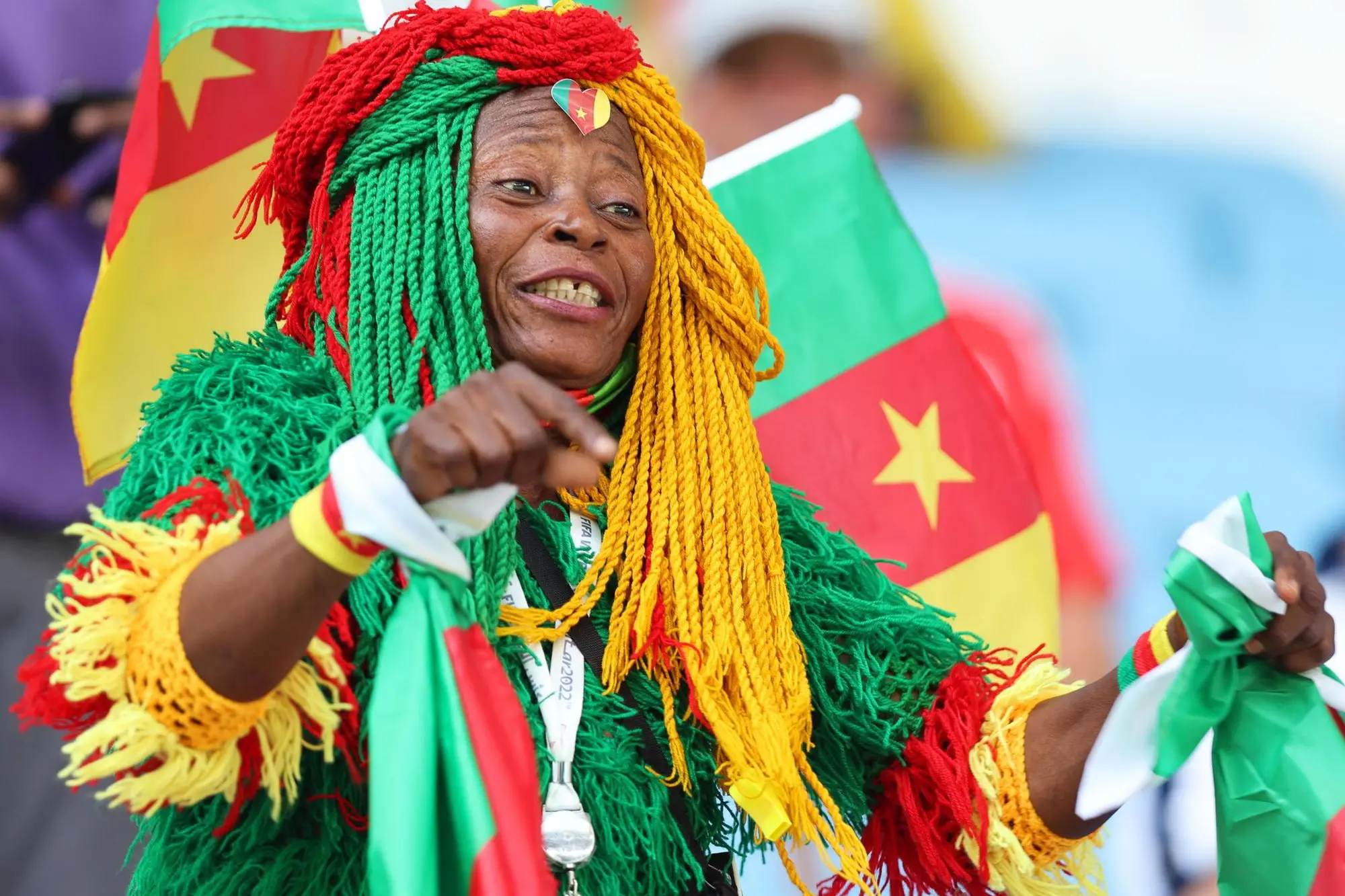 I tifosi del Camerun ai Mondiali del Qatar (Ansa)