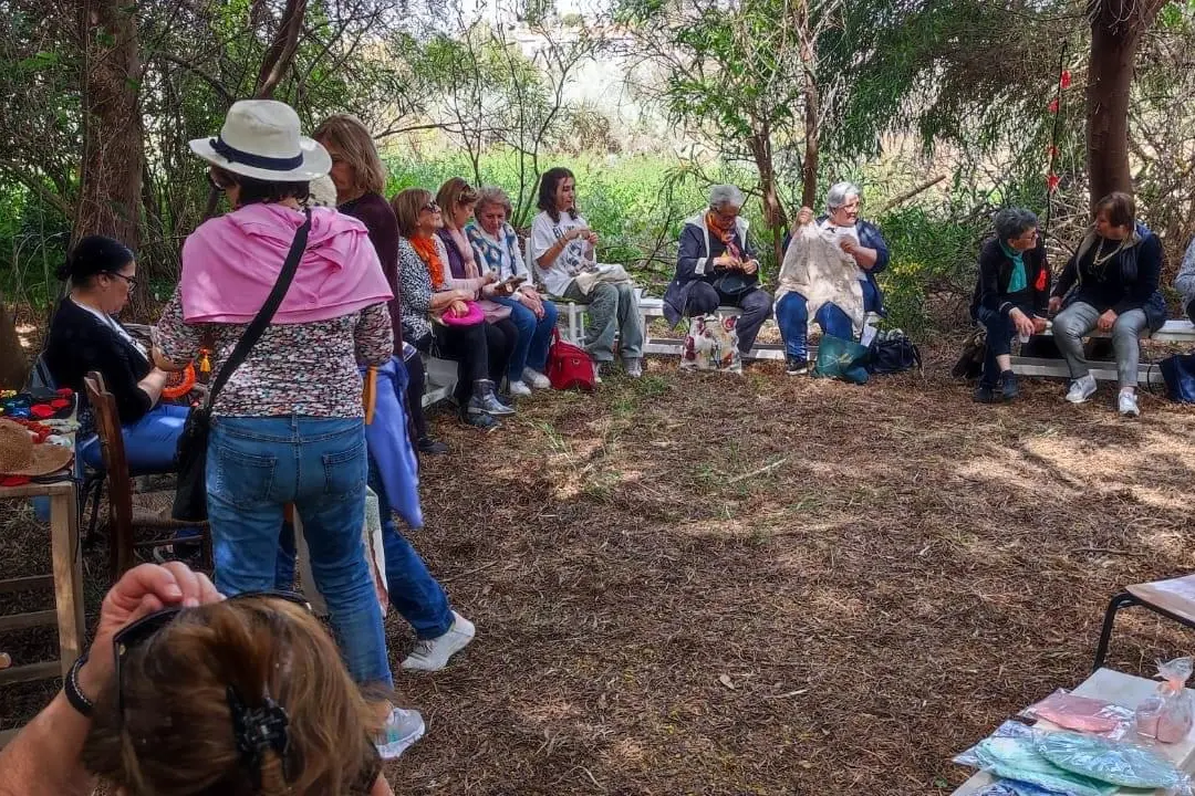 Orto giardino “Mariposa de cardu”, uno degli incontri domenicali (foto Melis)