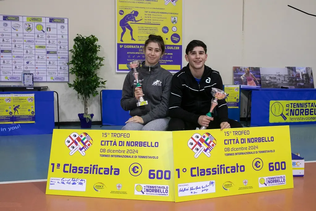 Gaia Monfardini e Carlo Rossi, vincitori del Trofeo Città di Norbello 2024 (Foto concessa Ufficio Stampa Fitet Regionale)