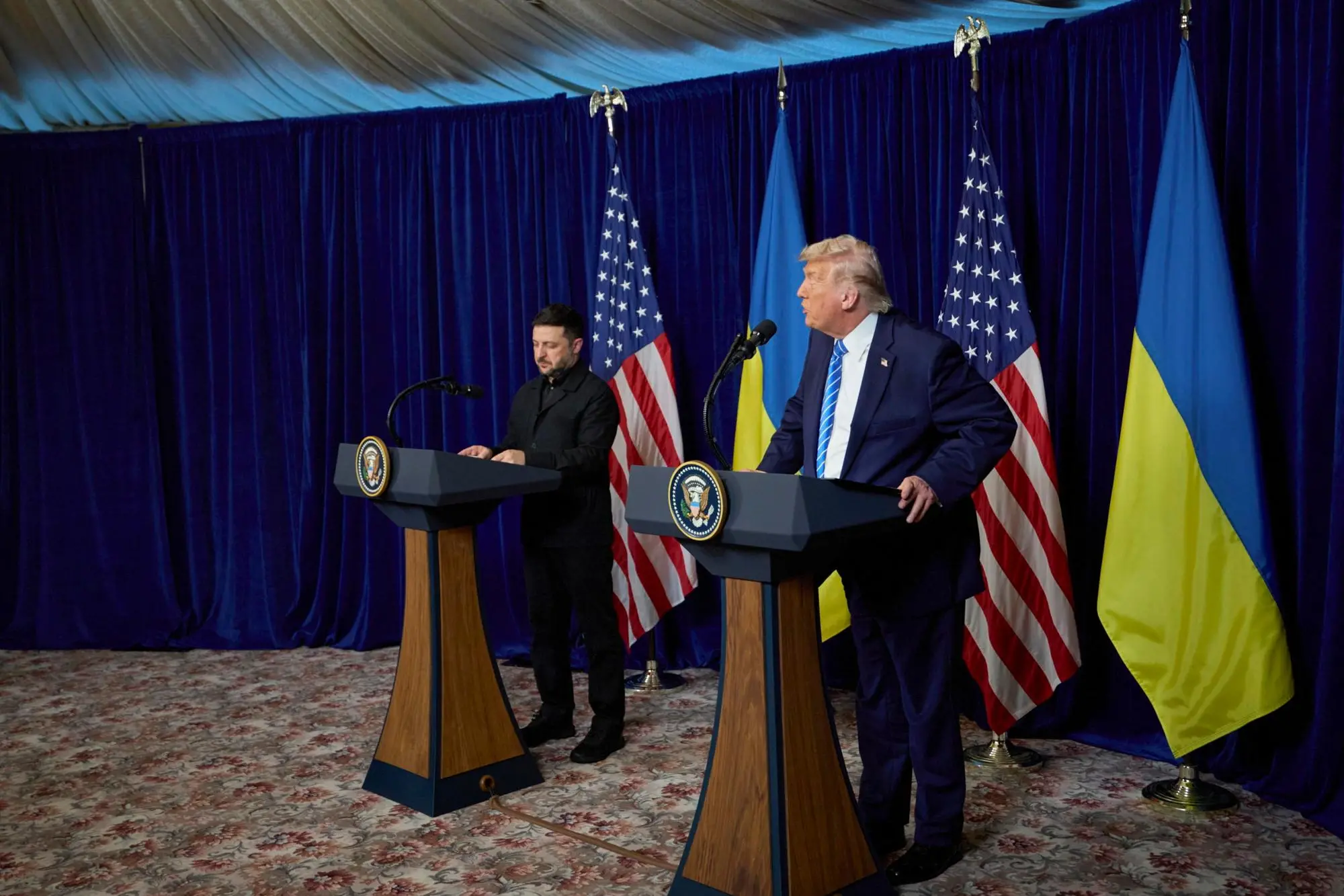 Nuovo incontro Trump-Zelensky (foto Ansa/Epa)