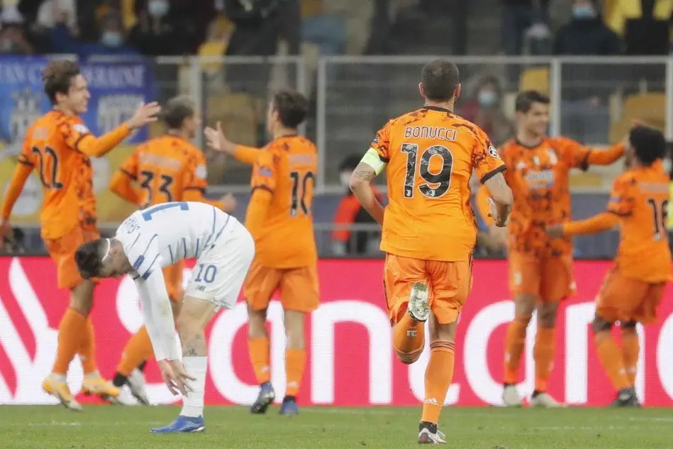 L'esultanza degli juventini (Ansa)