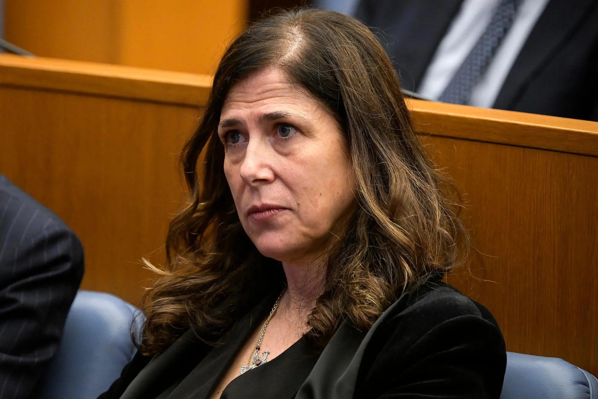 Alessandra Todde, presidente Regione Sardegna, durante il convegno alla Camera dei Deputati dal titolo ‘Coesione Italia. L’Italia delle comunita’, l’Europa dei territori, Numeri, storie, futuro’, Roma, 11 dicembre 2025. ANSA/RICCARDO ANTIMIANI