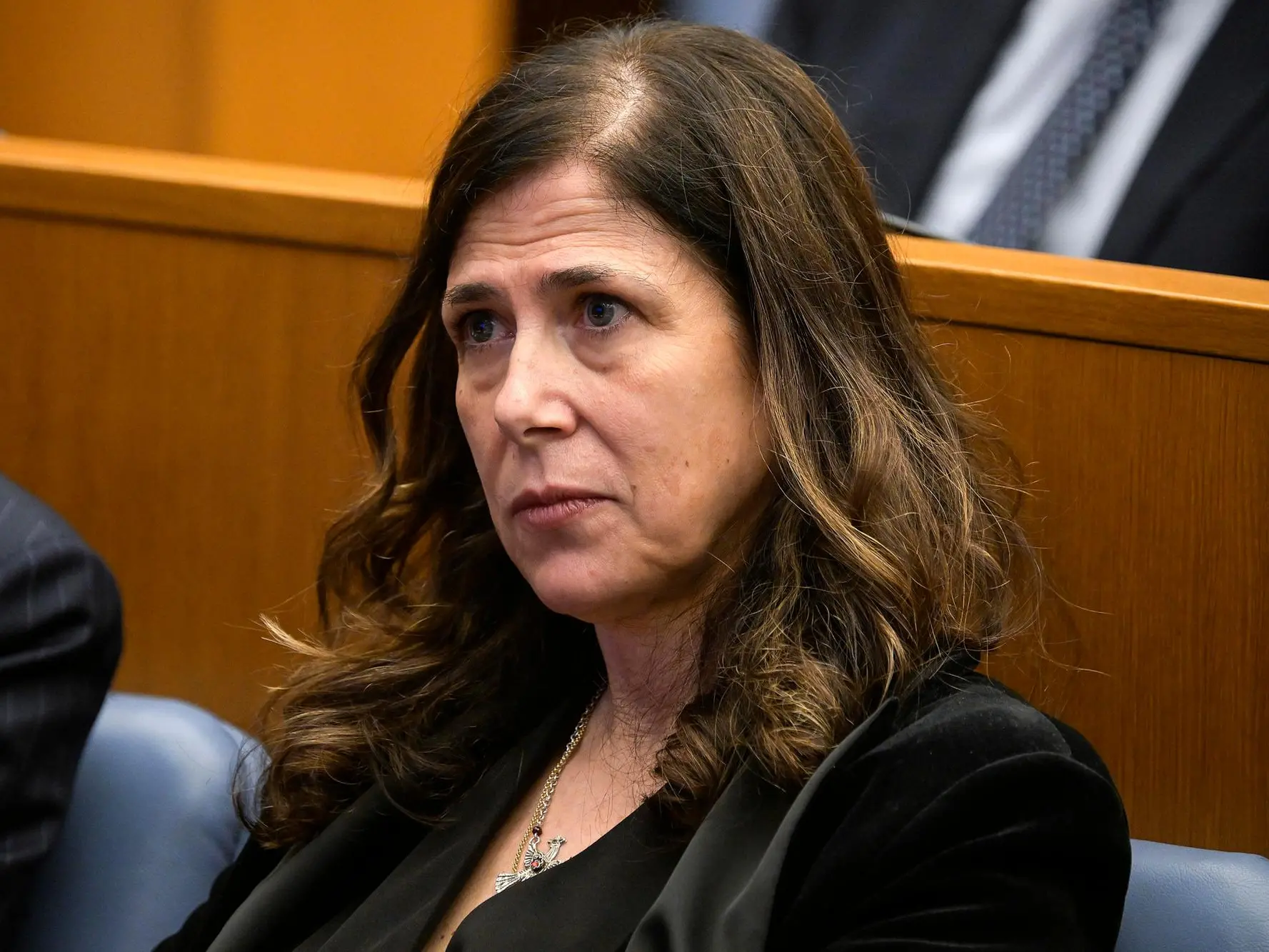 Alessandra Todde, presidente Regione Sardegna, durante il convegno alla Camera dei Deputati dal titolo ‘Coesione Italia. L’Italia delle comunita’, l’Europa dei territori, Numeri, storie, futuro’, Roma, 11 dicembre 2025. ANSA/RICCARDO ANTIMIANI