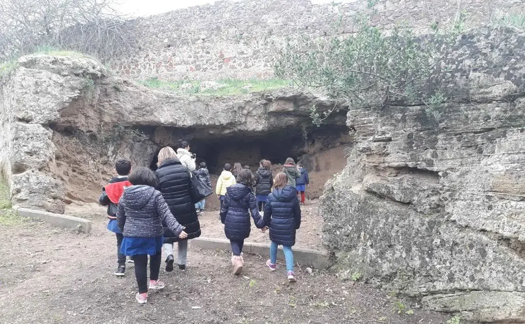 La domus de janas liberata da erbacce e rifiuti