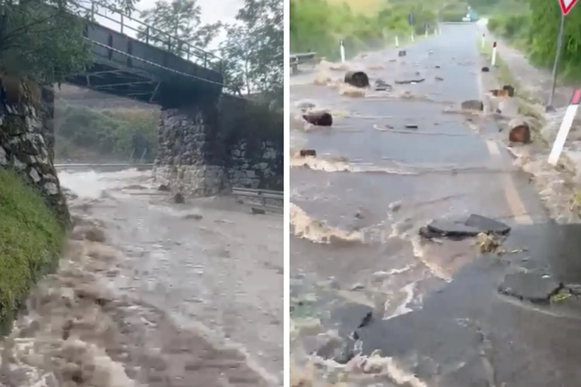 I danni sulla strada per Bosa (L'Unione Sarda)