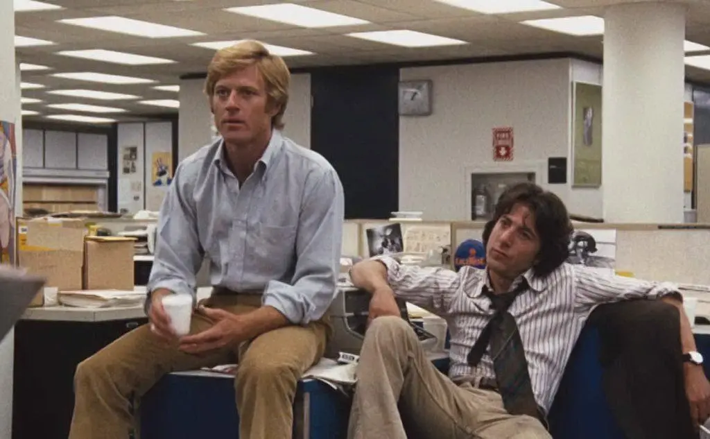 Con Dustin Hoffman in &quot;Tutti gli uomini del presidente&quot; (1976)