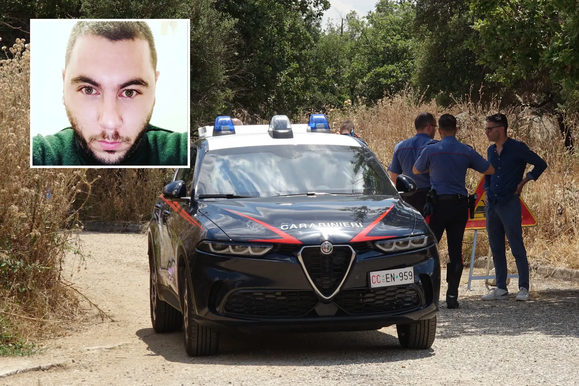 Il luogo dell'omicidio di Luigi Contena, nel riquadro