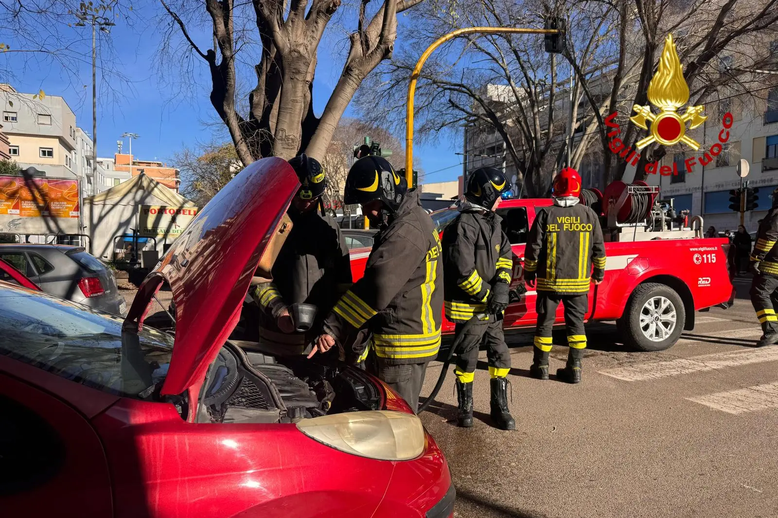 L'intervento dei vigili del fuoco