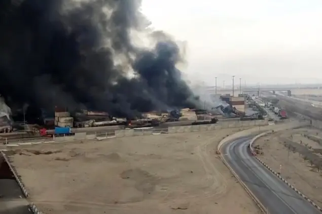 Explosion at Rajaie port in the city of Bandar Abbas, southern Iran