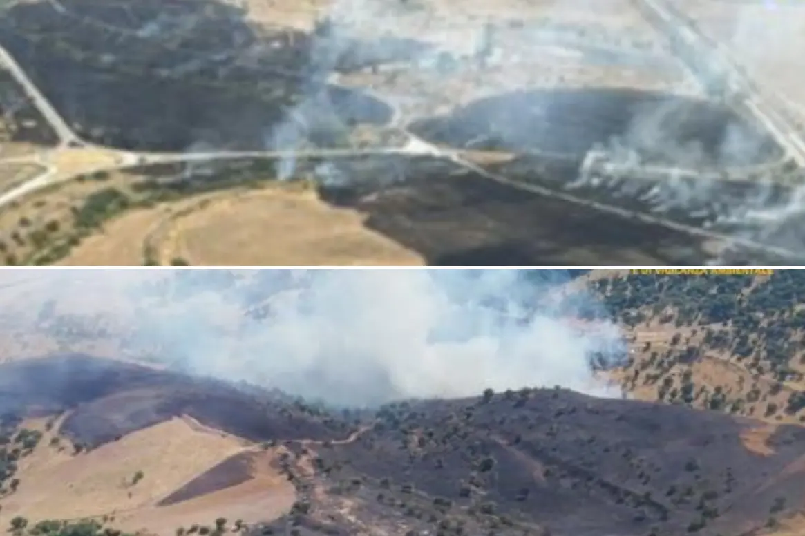 Gli incendi di Bolotana e Nurri