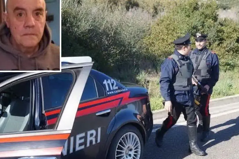 Carabinieri (Archivio L'Unione Sarda). Nel riquadro Antonio Pireddu (dai social)