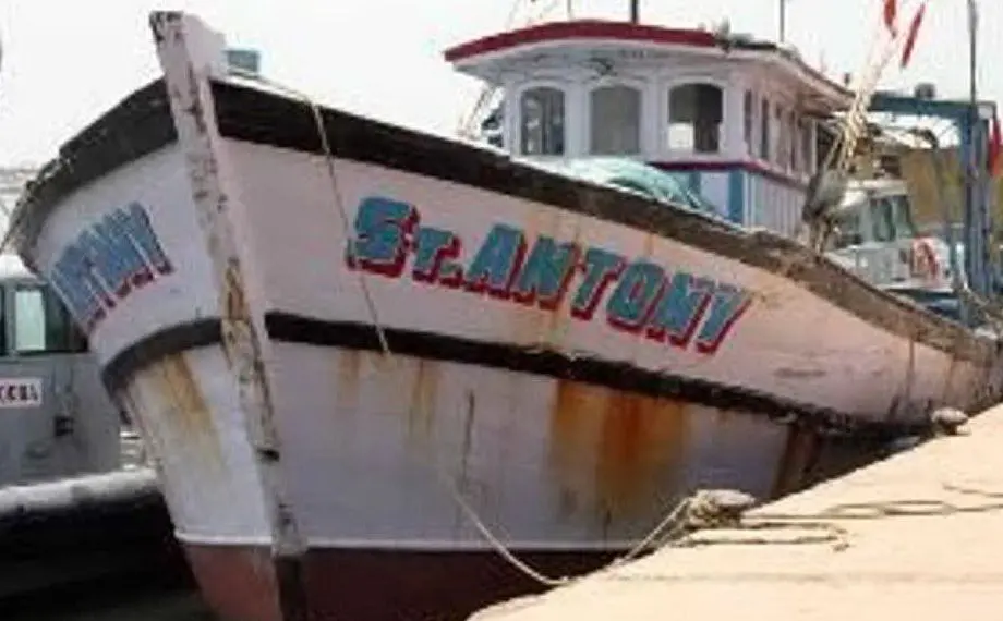 Il peschereccio St. Antony, scambiato per una nave pirata nelle acque del Kerala