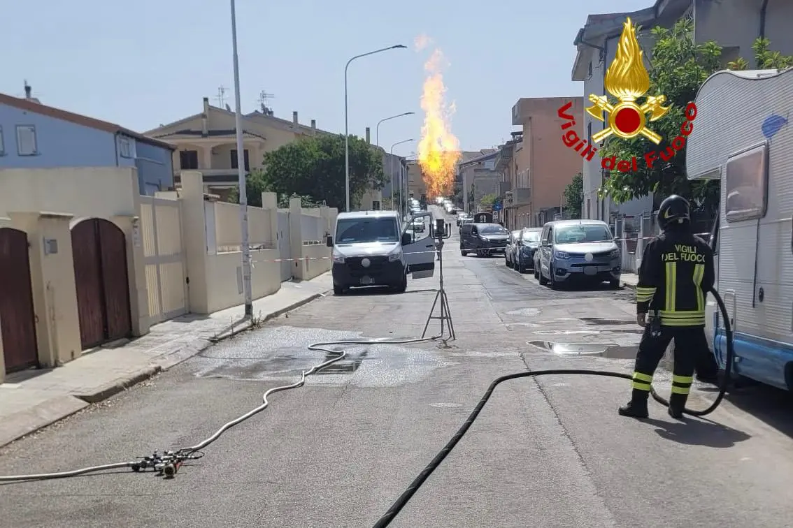 Fuga di gas a Sassari, l'intervento dei vigili del fuoco