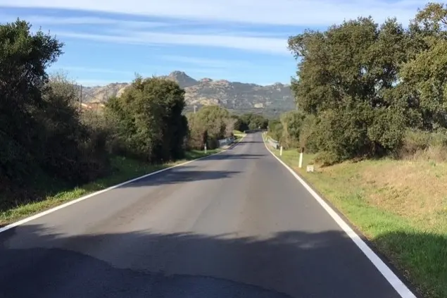 Uno dei tratti di strada tra Olbia e Calangianus (foto concessa)