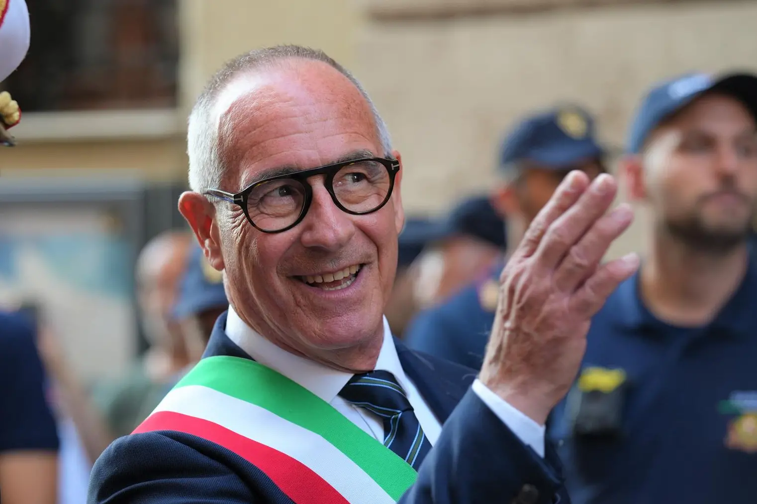 Il sindaco di Sassari Nanni Campus durante la Faradda (L'Unione Sarda)