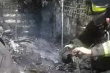 Un frame del video dei vigili del fuoco