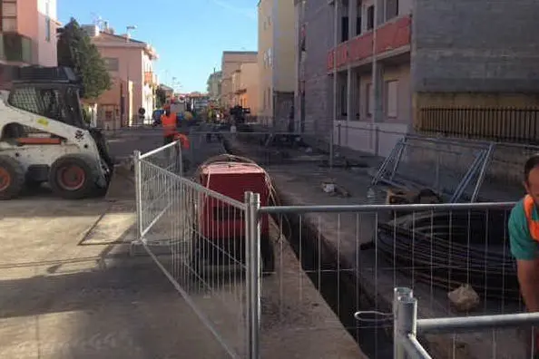 I lavori per la rete del gas a Porto Torres