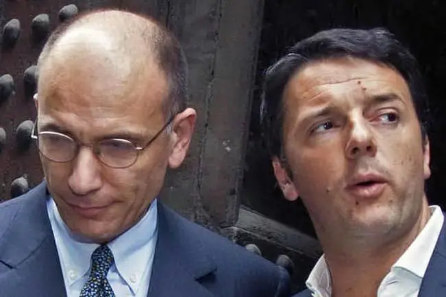 Enrico Letta e Matteo Renzi (Ansa)