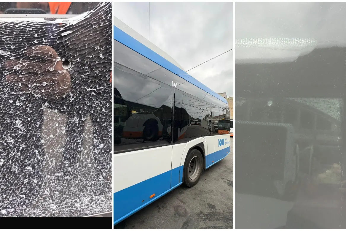 I bus Ctm rovinati (foto da Facebook)