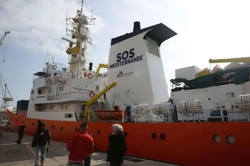 La nave Aquarius, della ong Sos Mediterranee