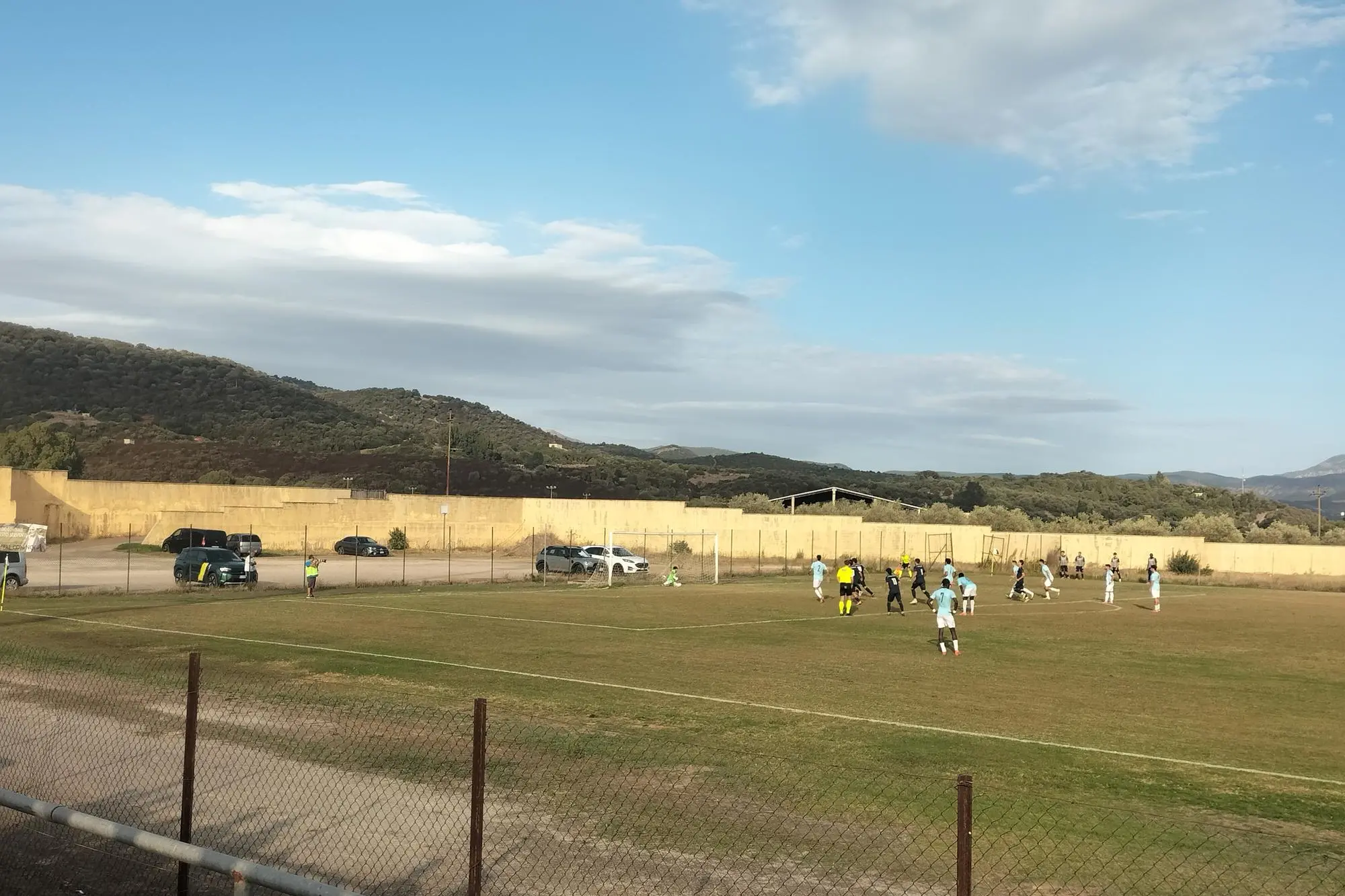 Il gol vittoria contro il Buddusò. (Foto Scano)