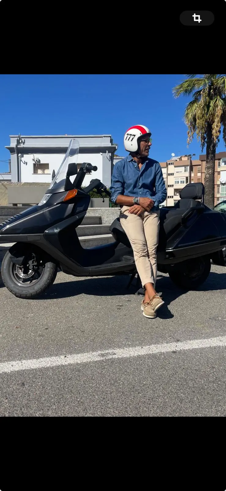 Marcello Sanfelice con il suo scooterone (foto concessa da Marcello Sanfelice)