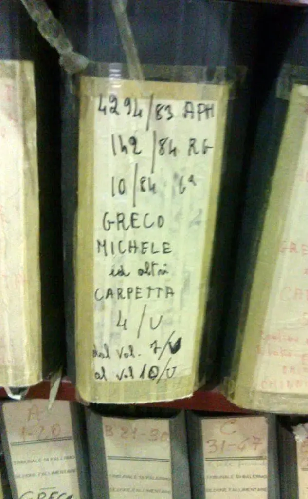 Il faldone su Michele Greco