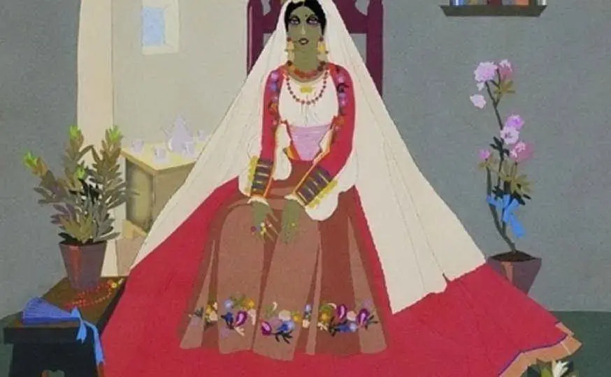 Una delle celebri illustrazioni dell'artista sarda