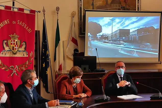 La conferenza stampa di presentazione del progetto con il sindaco Nanni Campus (foto G. Marras)