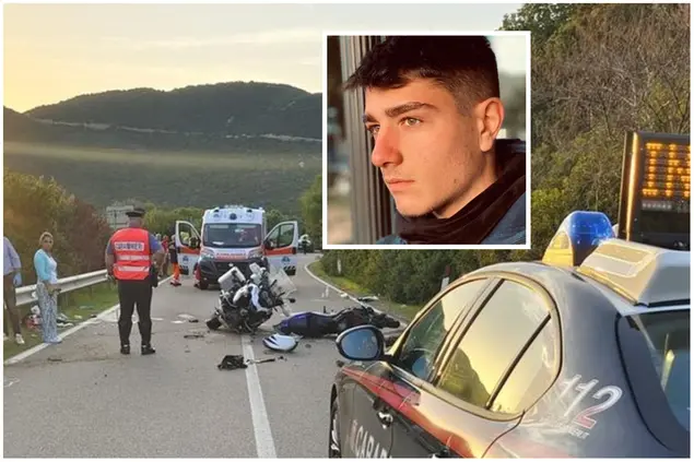 L'incidente, nel riquadro la vittima (foto L'Unione Sarda)