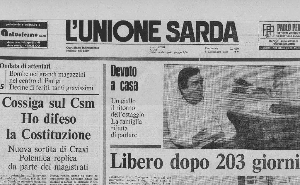 #AccaddeOggi: 7 dicembre 1985, Gigino Devoto viene liberato dopo 203 giorni di prigionia