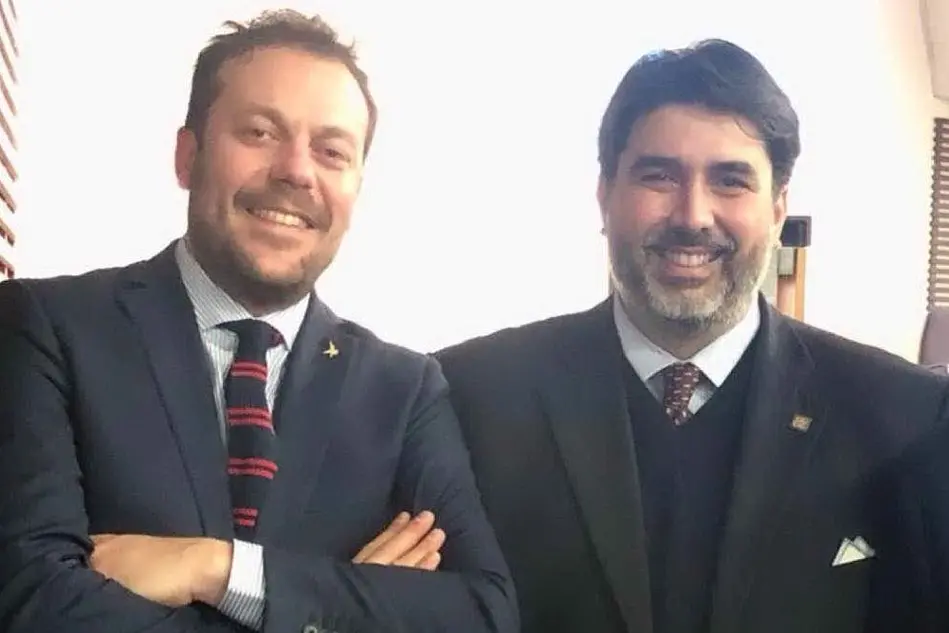 Zoffili con Solinas (Archivio L'Unione Sarda)