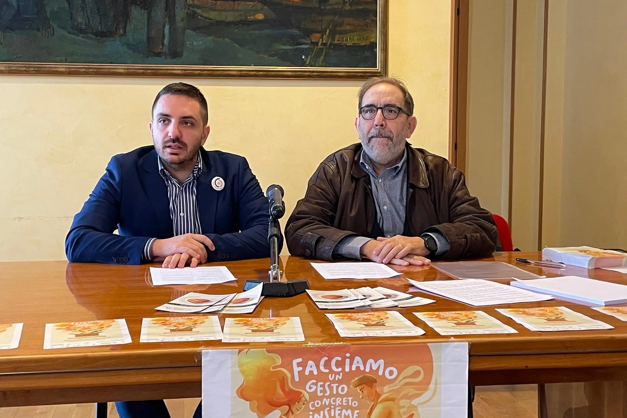 Alberto Tamponi, presidente regionale del Banco Alimentare (a sinistra), e Giorgio Frasconi, direttore regionale, durante la presentazione (foto Spignesi)