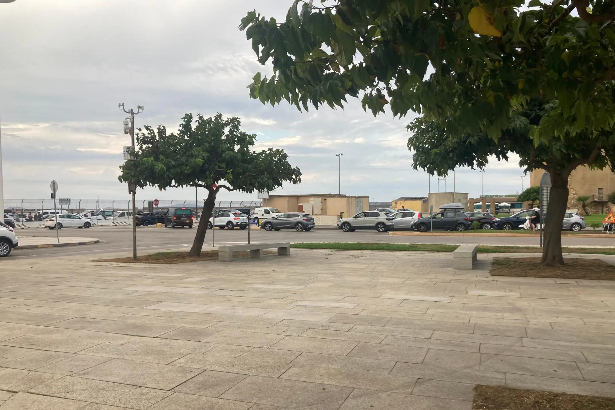 Le file di auto all'imbarco a Porto Torres (foto Pala)