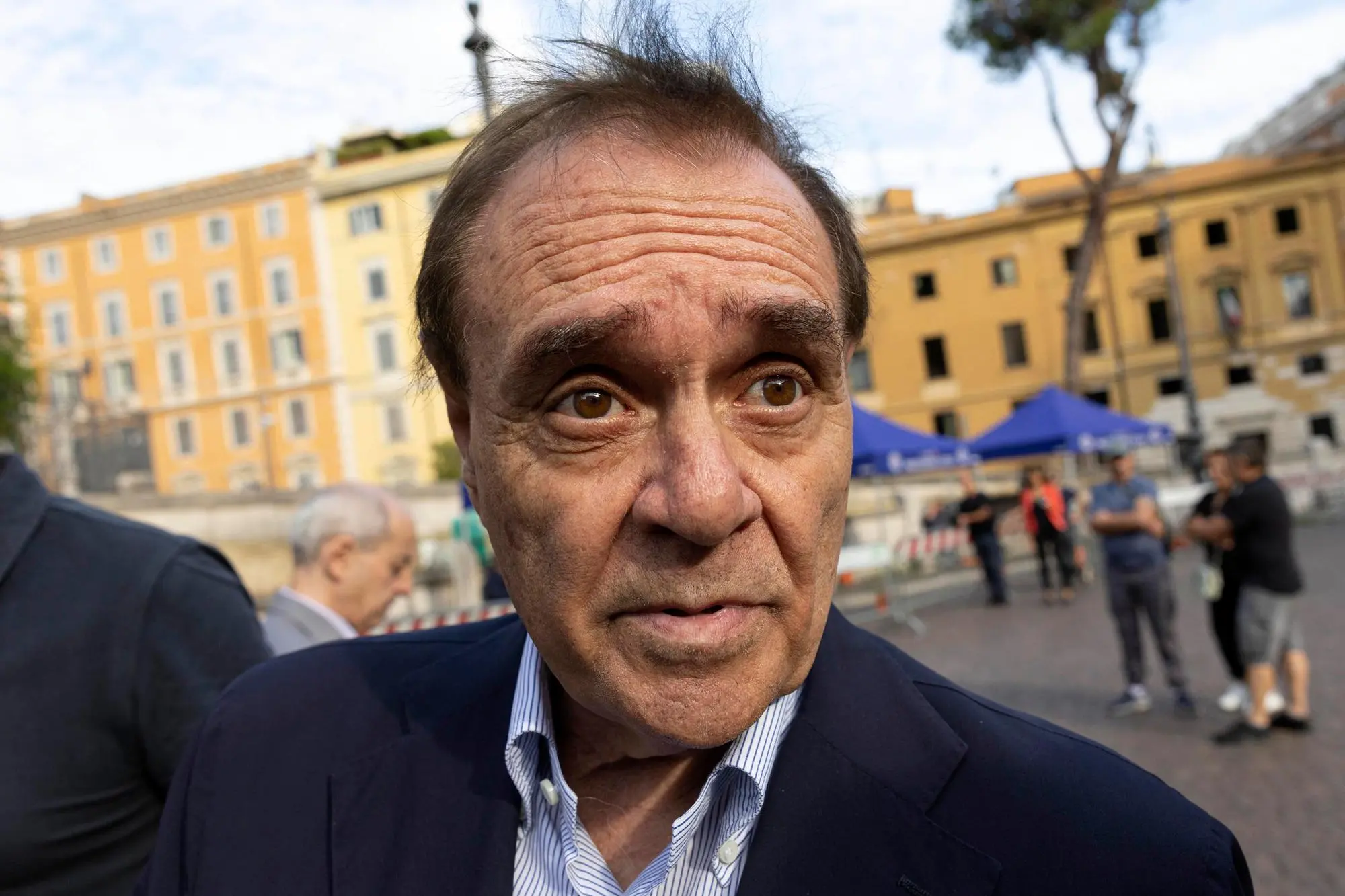 Clemente Mastella in fila per depositare il simbolo del partito, Roma, 12 agosto 2022. ANSA/MASSIMO PERCOSSI