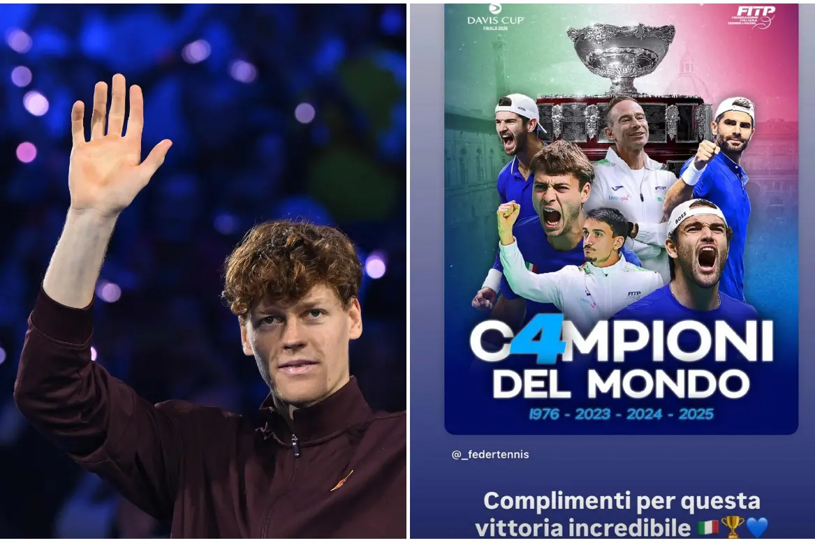 Jannik Sinner (combo foto Ansa)