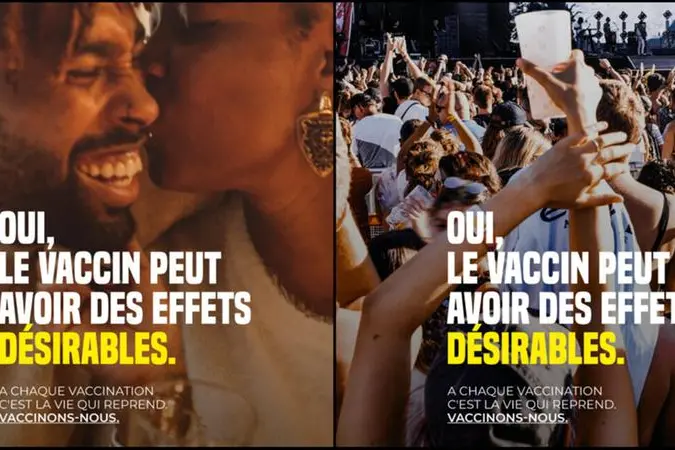 Due manifesti della campagna vaccinale (foto ministero della Salute francese)