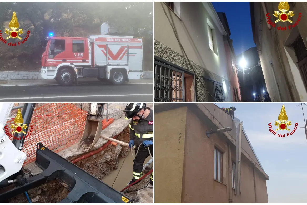 Gli interventi dei vigili del fuoco