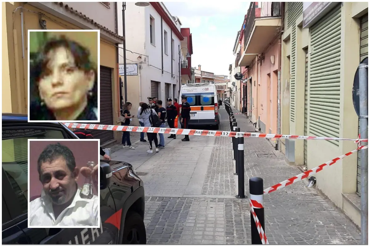 Femminicidio di Capoterra, nei riquadri Slobodanka Metusev e Stevan Sajn (foto L'Unione Sarda)