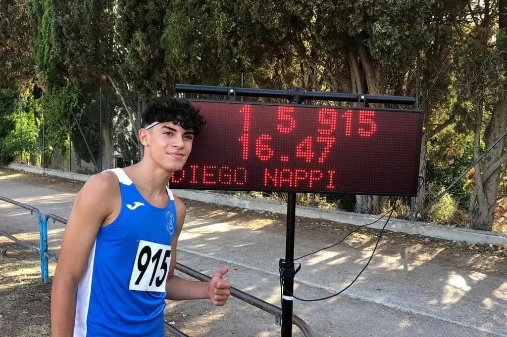 Lo sprinter Diego Nappi, 15 anni (foto di Mattia Lasio).