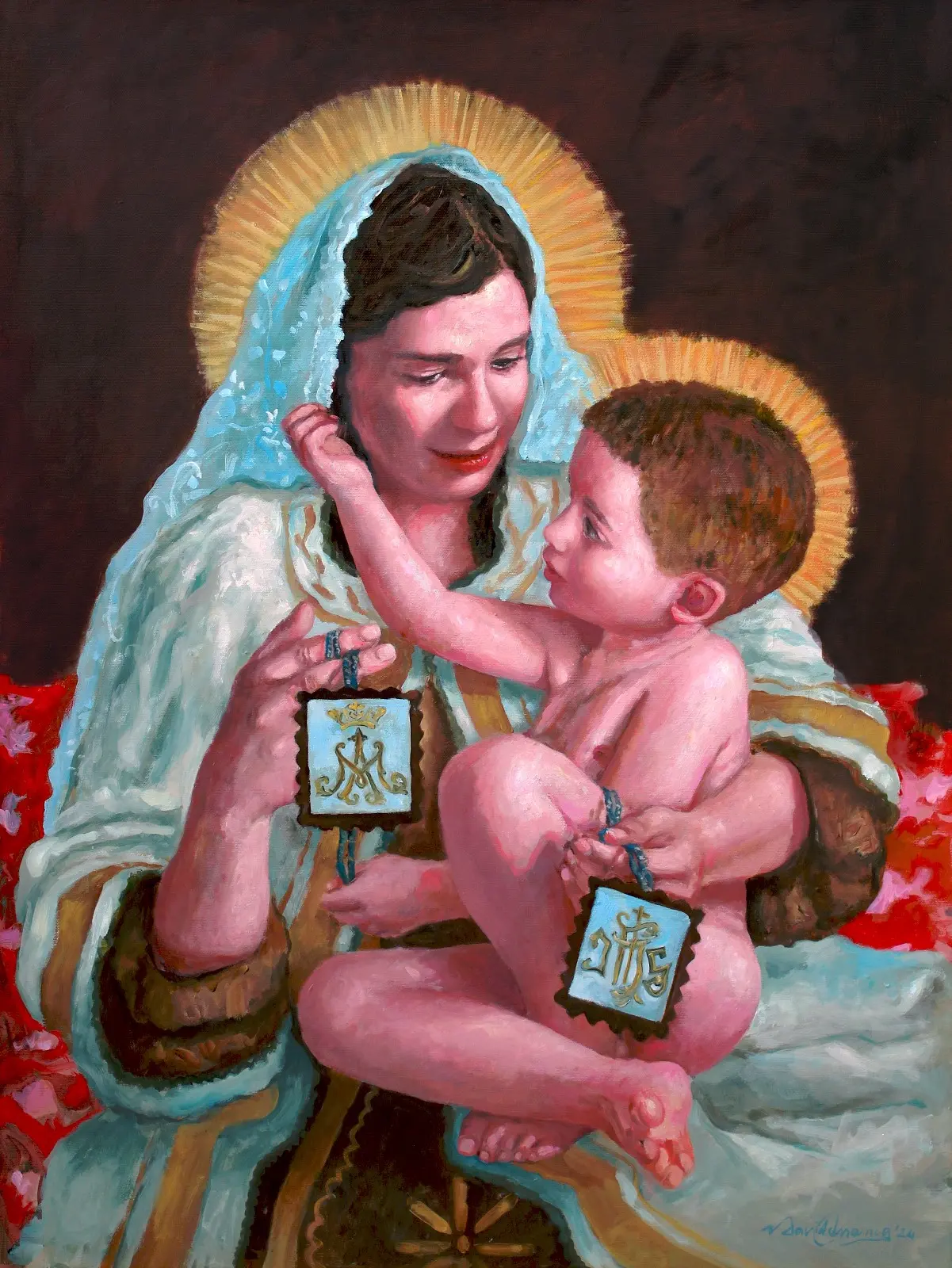 Il dipinto &quot;Madonna del Carmelo con Gesù bambino&quot; (foto Mascia)
